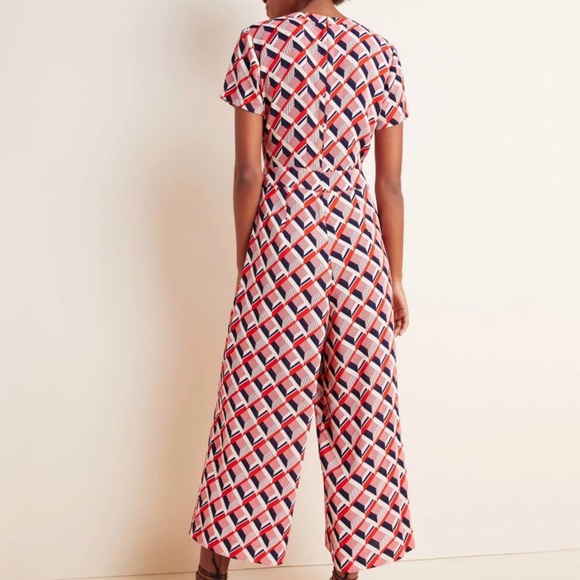 NWT Anthropologie Betty Geometric Red Jumpsuit - Picture 4 of 8